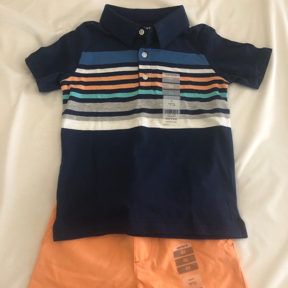 ⭐️Carters Boys 3 button shirt and shorts!⭐️